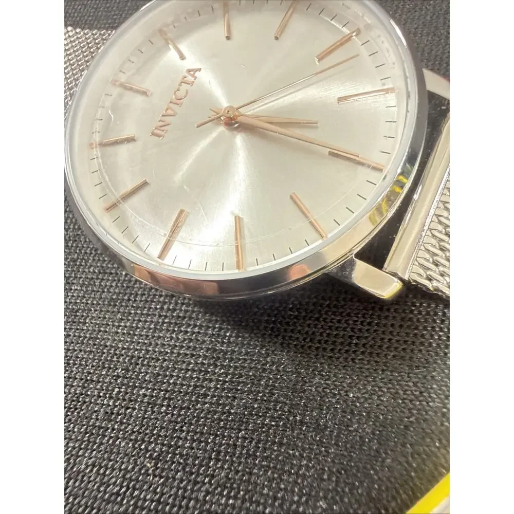 Invicta Angel 31068 New Battery 38mm Stainless Steel Silver Dial Steel Mesh Band